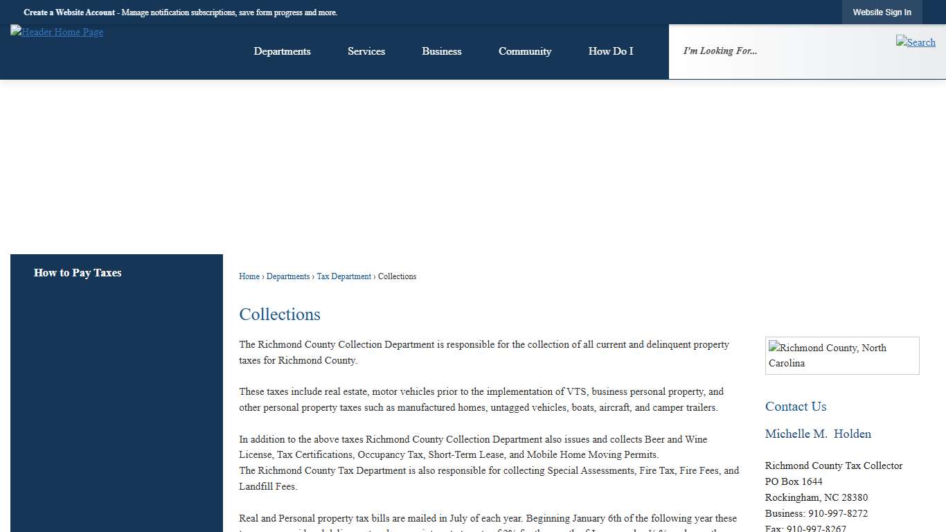 Collections | Richmond County, NC - Official Website